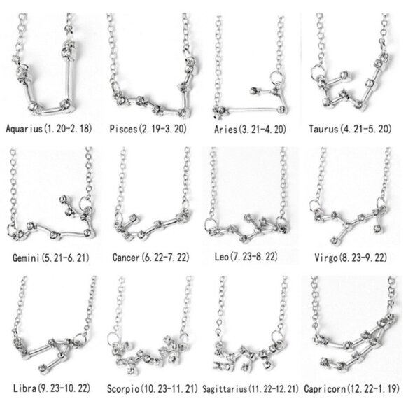 Golden Threads Jewelry - Zodiac Constellations Necklace by Golden Threads …
